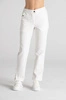 Eleganckie spodnie medyczne damskie z rozcięciem - Esther - Feather white - Kangoomed by Emily