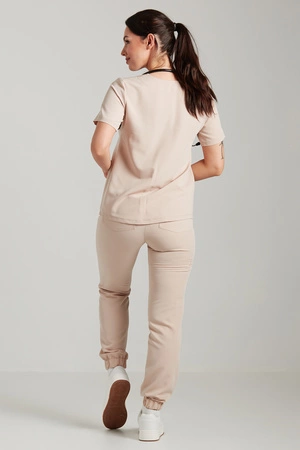 Spodnie medyczne joggery damskie - Merit - Caffe Latte