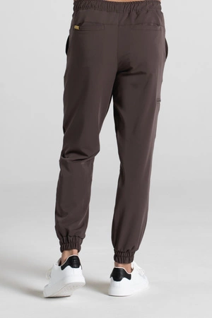 Spodnie medyczne joggery męskie - Sokrates - Chocolate chip - KangooSoft Premium