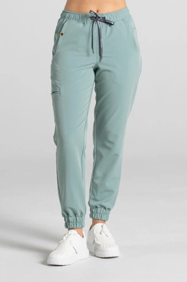Spodnie medyczne joggery damskie - Merit - Wild sage - KangooSoft Premium