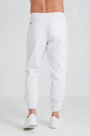 Spodnie medyczne joggery męskie - Sokrates - Pearl white - KangooNature
