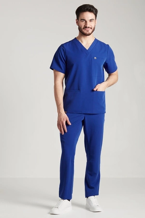 Spodnie medyczne proste męskie - Sokrates - Royal blue 