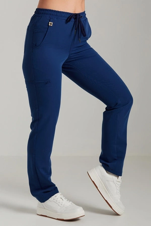 Spodnie medyczne proste damskie - Merit - Dark denim