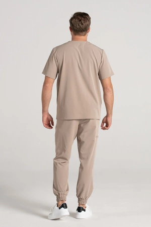 Bluza medyczna męska - Sokrates - Perfect beige - KangooSoft Premium