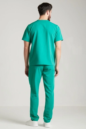 Spodnie medyczne proste męskie - Sokrates - Medical green