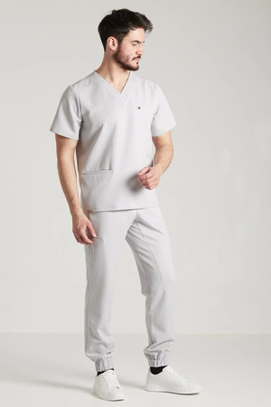Spodnie medyczne joggery męskie - Sokrates - Silver grey
