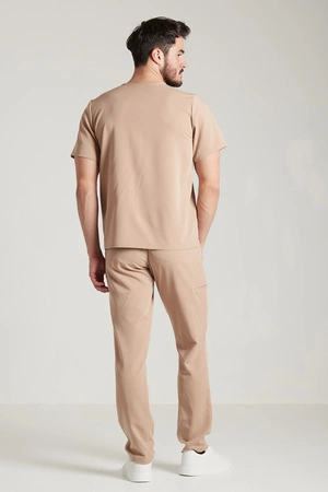 Spodnie medyczne proste męskie - Sokrates - Cappuccino