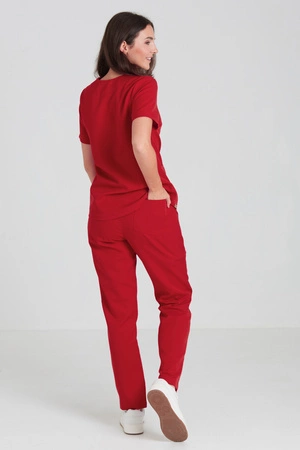 Spodnie medyczne proste damskie - Merit - Poppy red