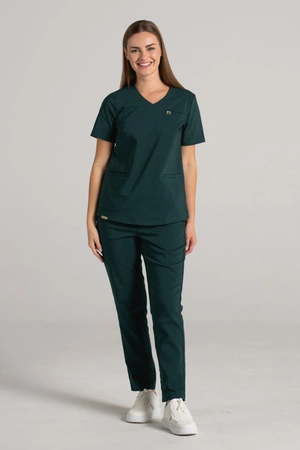 Spodnie medyczne proste damskie - Merit - Bush green - KangooNature