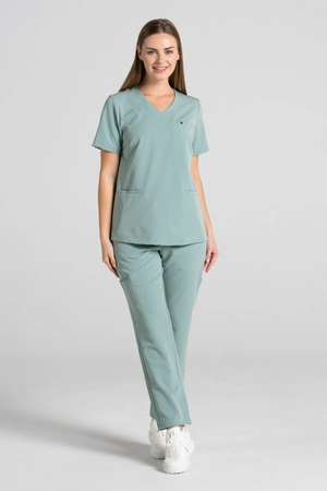 Bluza medyczna damska Merit - Wild sage - KangooSoft Premium