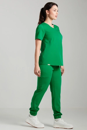 Spodnie medyczne joggery damskie - Merit - Emerald green