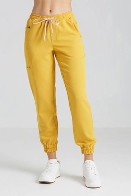 Spodnie medyczne joggery damskie - Merit - Golden hour