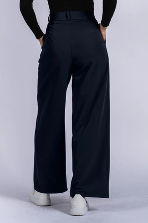 Spodnie medyczne damskie z szeroką nogawką - Lucy - Dark navy - KangooSoft