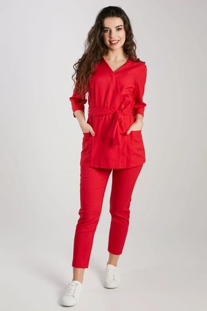 Tunika medyczna damska - rękaw 3/4 - KangooNature - Bold red