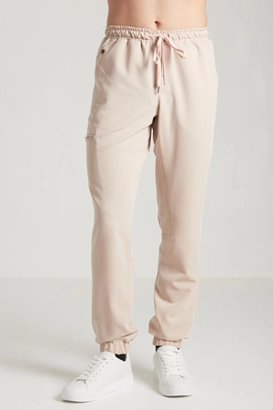 Spodnie medyczne joggery męskie - Sokrates - Caffe Latte