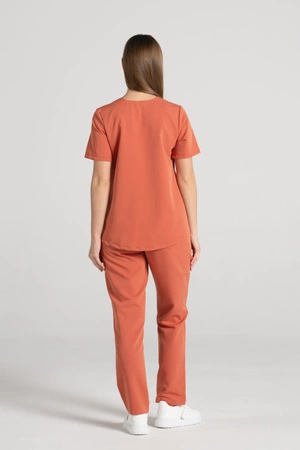 Spodnie medyczne proste damskie - Merit - Pumpkin spice - KangooSoft Premium