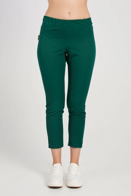 Spodnie medyczne przylegające damskie - Pine green