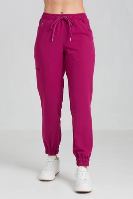 Spodnie medyczne joggery damskie - Merit - Jazzberry jam