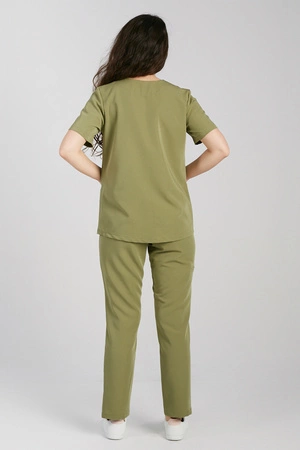 Spodnie medyczne proste damskie - Merit - Khaki