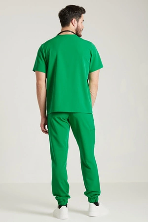 Spodnie medyczne joggery męskie - Sokrates - Emerald green