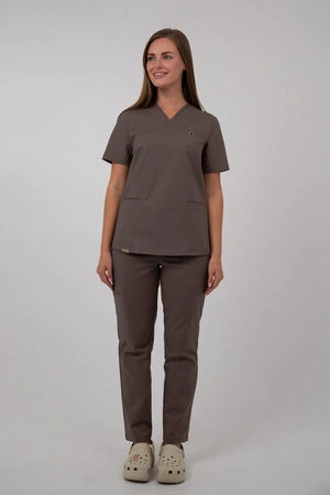 Bluza medyczna damska - Virginia - Walnut brown - KangooNature