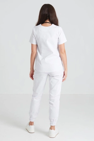 Spodnie medyczne joggery damskie - Merit - Pearl white - KangooNature