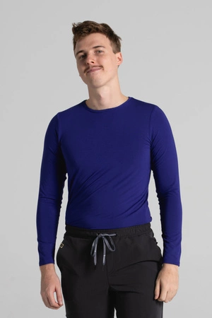 Longsleeve medyczny męski - Rich blue - Bamboo collection