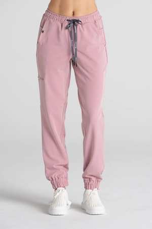 Spodnie medyczne joggery damskie - Merit - Blush pink - KangooSoft Premium