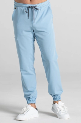 Spodnie medyczne joggery męskie - Sokrates - Baby blue - KangooSoft Premium