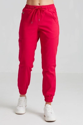 Spodnie medyczne joggery damskie - Merit - Bold red - KangooNature