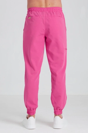 Spodnie medyczne joggery męskie - Sokrates - Hot pink