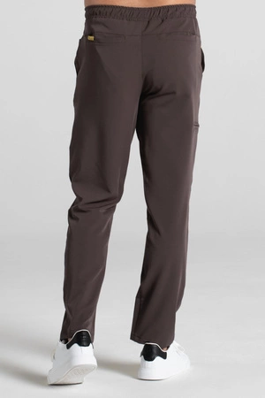 Spodnie medyczne proste męskie - Sokrates - Chocolate chip - KangooSoft Premium