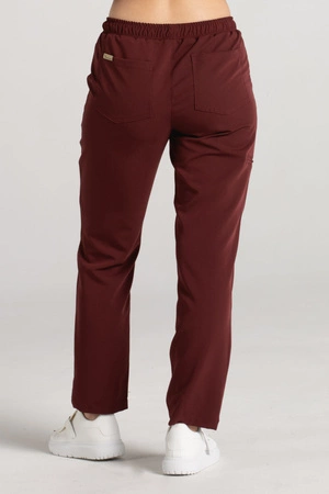 Spodnie medyczne proste damskie - Merit- Sangria