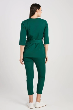 Tunika medyczna damska - rękaw 3/4 - Pine green
