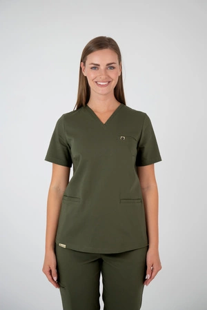 Bluza medyczna damska - Virginia - Military green - KangooNature