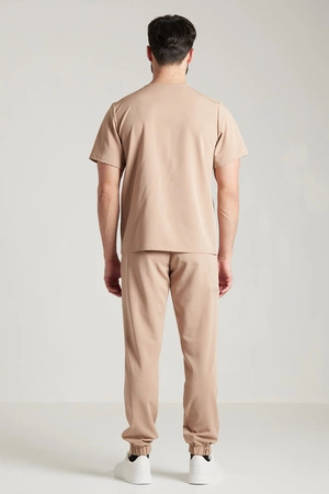 Spodnie medyczne joggery męskie - Sokrates - Cappuccino