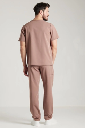 Spodnie medyczne proste męskie - Sokrates - Mocha