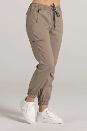 Spodnie medyczne joggery damskie - Merit - Taupe - KangooNature