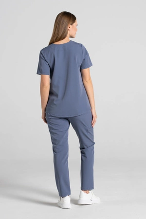 Spodnie medyczne proste damskie - Merit - Pacific blue - KangooSoft Premium