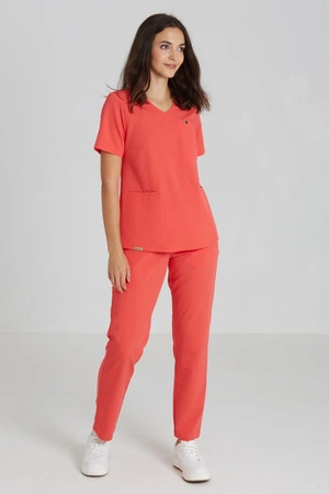 Spodnie medyczne proste damskie - Merit - Coral