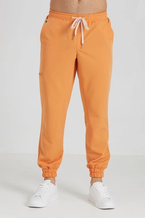 Spodnie medyczne joggery męskie - Sokrates - Tangerine