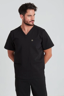 Bluza medyczna męska - Sokrates - Jet black - KangooNature