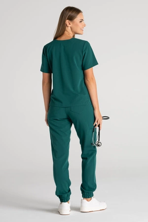 Spodnie medyczne joggery damskie - Merit - Bottle green - KangooSoft Premium