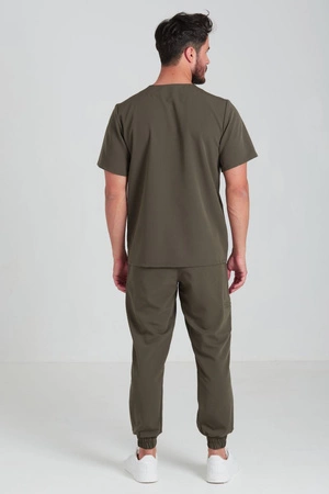 Spodnie medyczne joggery męskie - Sokrates - Dark olive