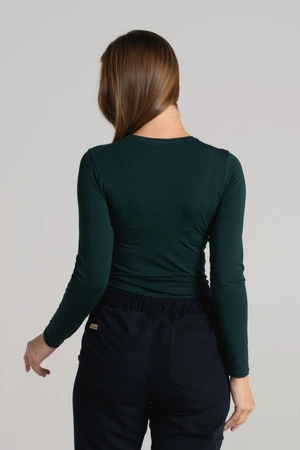 Longsleeve medyczny damski - Deep green - Bamboo collection