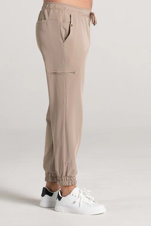 Spodnie medyczne joggery męskie - Sokrates - Perfect beige - KangooSoft Premium