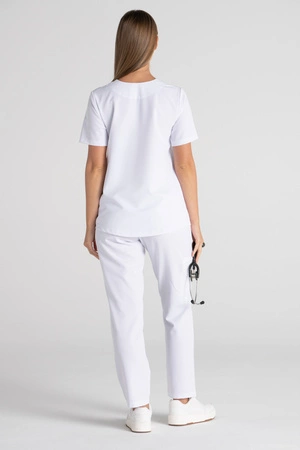 Bluza medyczna damska Merit - Snow white - KangooSoft Premium