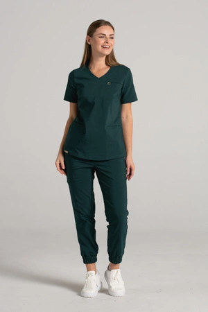 Spodnie medyczne joggery damskie - Merit - Bush green - KangooNature