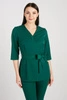 Tunika medyczna damska - rękaw 3/4 - Pine green