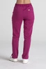 Eleganckie spodnie medyczne damskie z rozcięciem - Esther - Deep fuchsia - Kangoomed by Emily